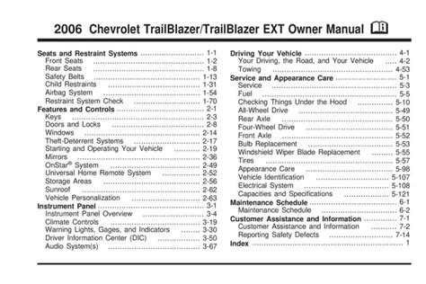 Download 2006 Chevrolet Trailblazer Owners Manual 