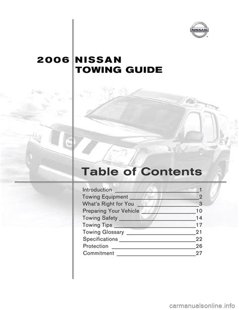 Full Download 2006 Nissan Towing Guide 
