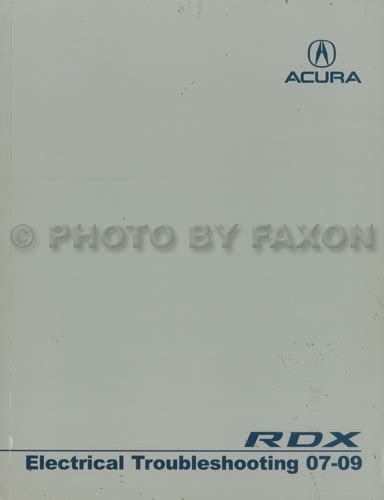 2007 2008 acura rdx electrical troubleshooting manual original. - Sansui tv sv2918 manuale di servizio.