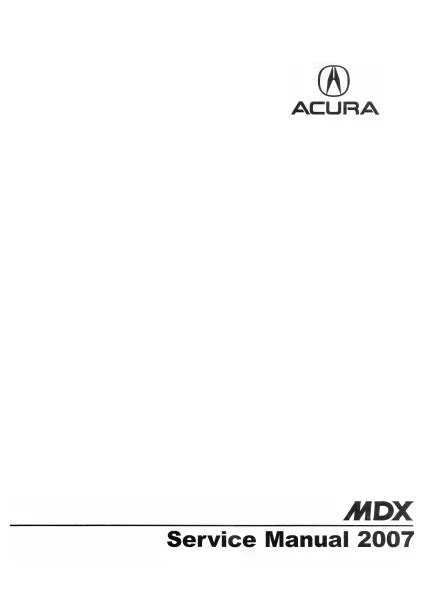 2007 acura mdx service manuals volumes 1 2. - Lg f1422td guida di riparazione manuale di servizio.