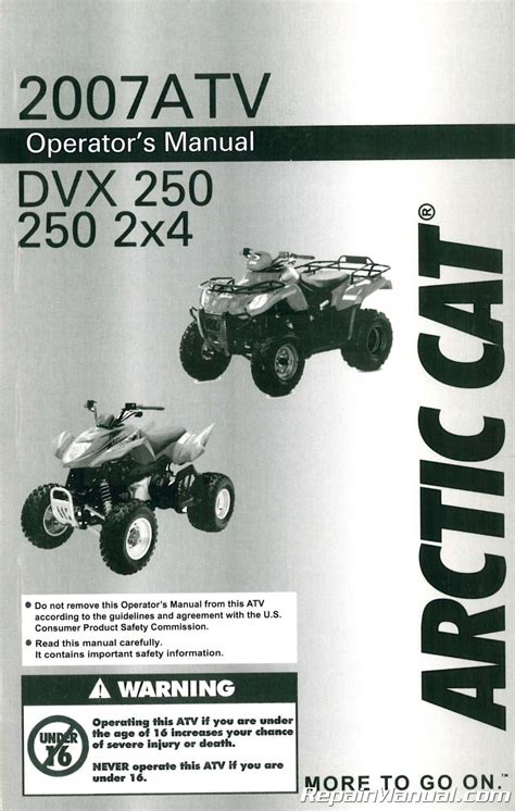 2007 arctic cat dvx 250 250 utility atv service repair manual. - Manuale di riparazione per officina can am renegade 800.