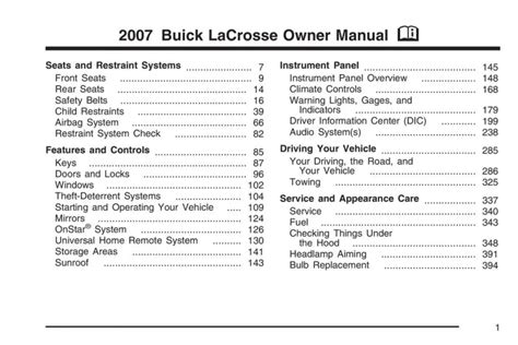 2007 buick lacrosse free owners manual. - Das particip des aoristes bei den tragikern.