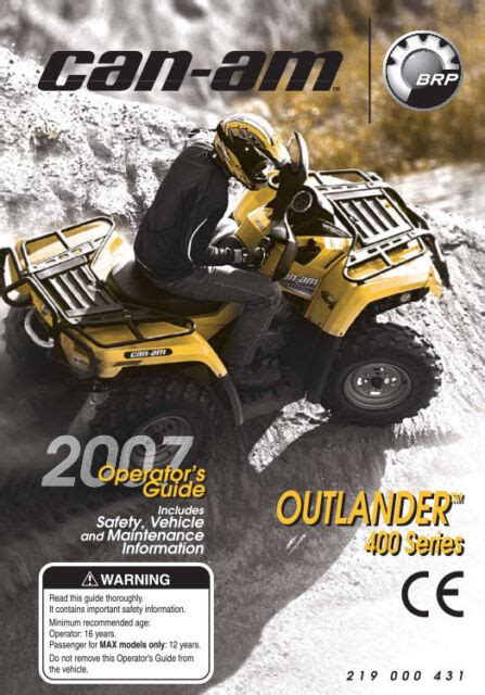 2007 can am outlander 400 owners manual. - Kearney tracker milwaukee machinws maintenance manual.
