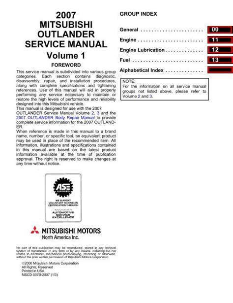 2007 mitsubishi outlander service manual outlander forum. - Hiking vermont state hiking guides series.