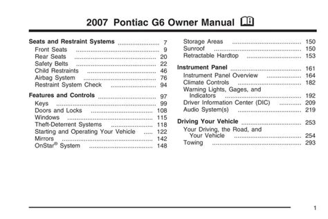 2007 pontiac g6 owners manual best. - Spectrochemical analysis and ingle and study guide.