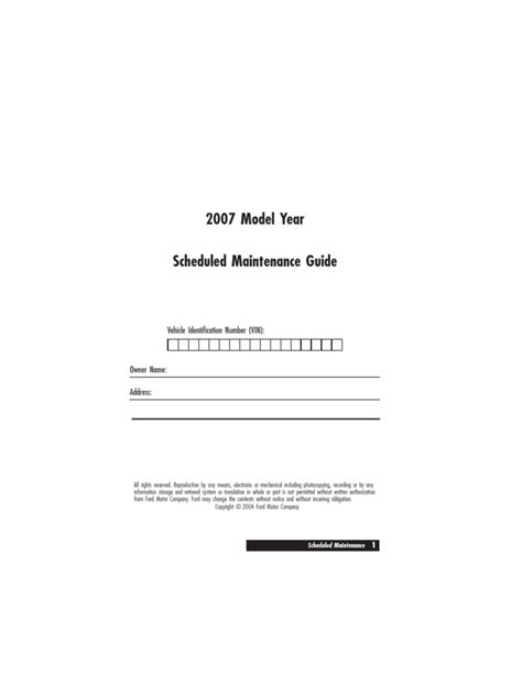 Read Online 2007 Ford Explorer Scheduled Maintenance Guide 