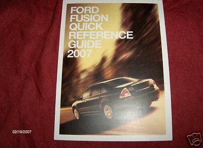 Read 2007 Ford Fusion Quick Reference Guide 