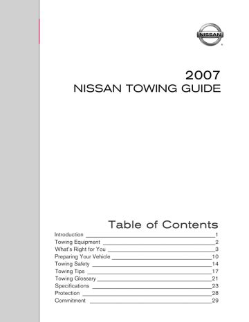 Full Download 2007 Nissan Towing Guide 
