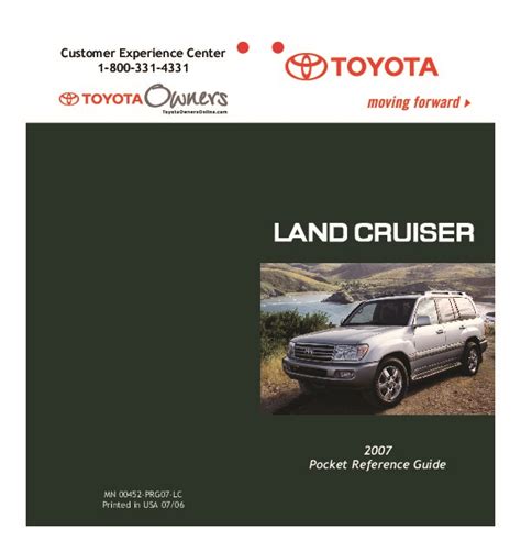 Download 2007 Toyota Land Cruiser Pocket Reference Guide 