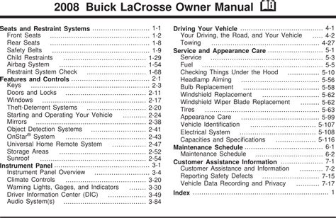 2008 buick lacrosse cx user manual. - U potrazi za staklenim gradom paperback.