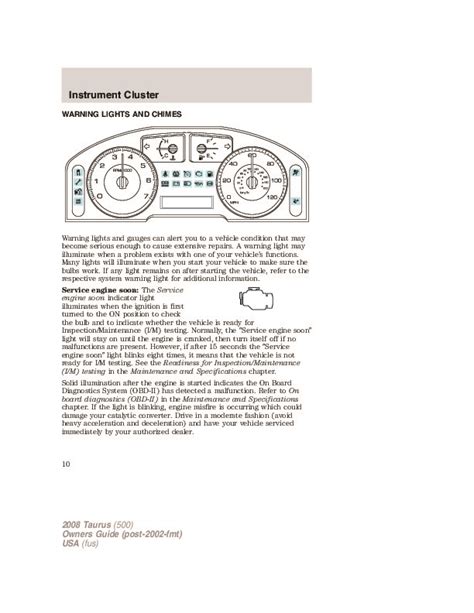 2008 ford taurus owner manual and maintenance schedule with warranty. - Fogli di calcolo per analisi strutturali.