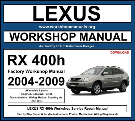 2008 lexus rx400h service repair manual software. - Yamaha 225 manuale di servizio fuoribordo.