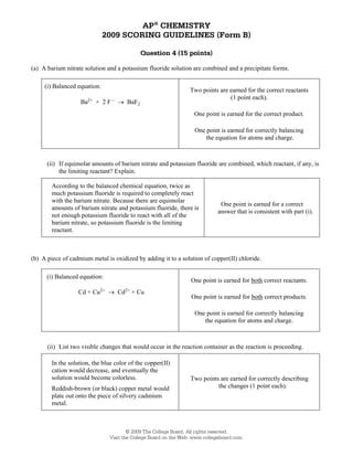 2009 Ap Chemistry Exam Multiple Choice Answers