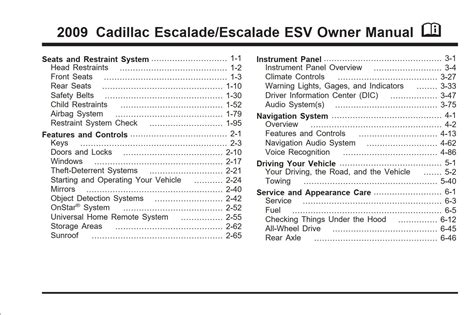 2009 cadillac escalade esv owners manual. - Manuale dell'utente del sistema di allarme nx.