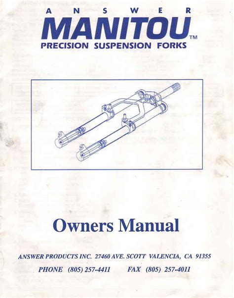 2009 manitou front forks service manual. - Manuale di istruzioni per sentinella sicuro.