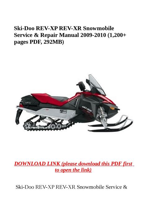 2009 ski doo rev xp rev xr 2 stroke service repair shop manual factory oem 09. - Yamaha jet ski repair manual sv1200.