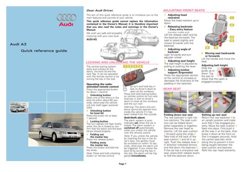 Read Online 2009 Audi A3 Quick Reference Guides 