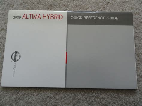 Full Download 2009 Nissan Altima Hybrid Quick Reference Guide 