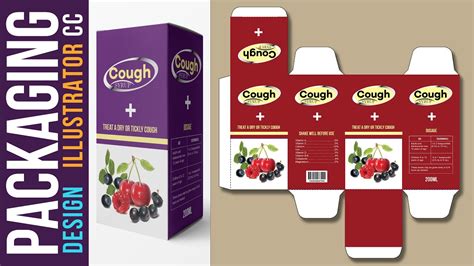 200ML Syrup Packaging Box Layout Design Illustrator Tutorial