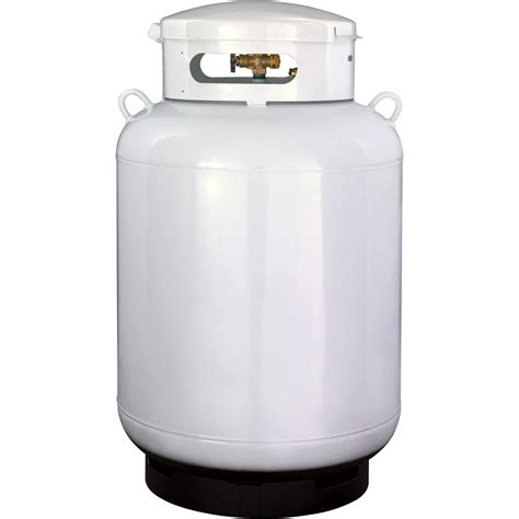 The 20 lb. propane cylinder tank is for outdoor use only. 20 lb. propane tank. Gas cylinder will hold 4.6 gal. of propane. Cylinder conforms with strict compliance to DOT specification 4BW240 and equipped with an overfill prevention device (OPD) Carbon steel construction with gray powder coat paint for maximum rust protection.. 