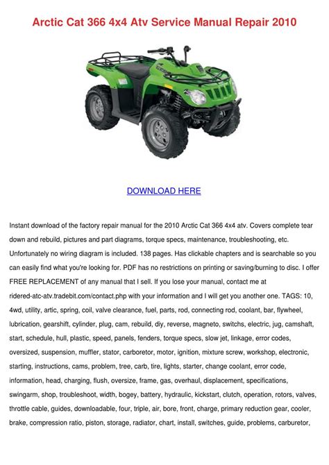 2010 arctic cat 366 atv service repair manual 10. - Free answer key of the the musicians guide to fundamentals.