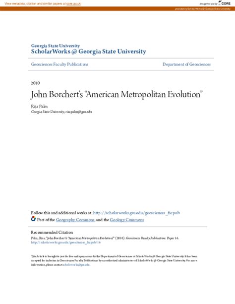 2010 John Borchert S American Metropolitan Evolution