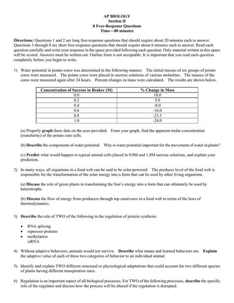 Read 2010 Ap Biology Free Response Questions And Answers 