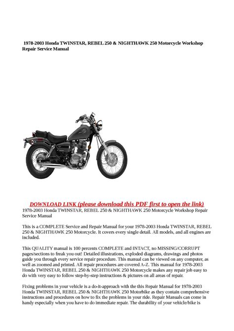 Read 2010 Honda Rebel Owners Manual 