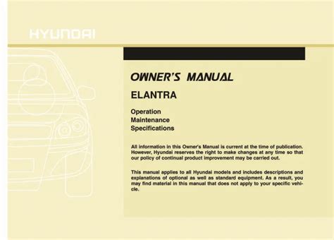 Read 2010 Hyundai Elantra Owners Manual 