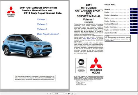 2011 mitsubishi outlander sport body electrical service repair shop manual set. - Johnson 25 hp service manual free.