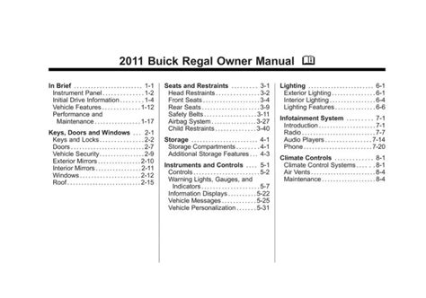 Full Download 2011 Buick Regal Owners Manual Gmpp 