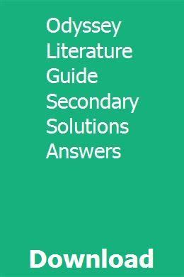 Read 2011 Secondary Solutions Odyssey Literature Guide Answers 