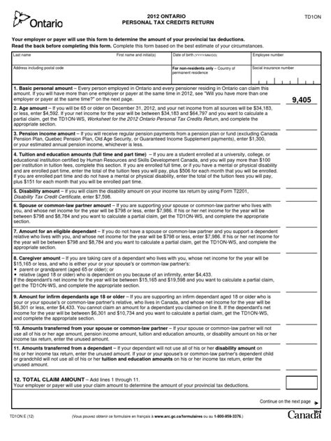 2012 Ontario Tax Form - DocShare.tips