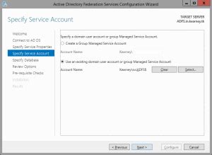 2012 R2/ADFS with Group Managed Service Account