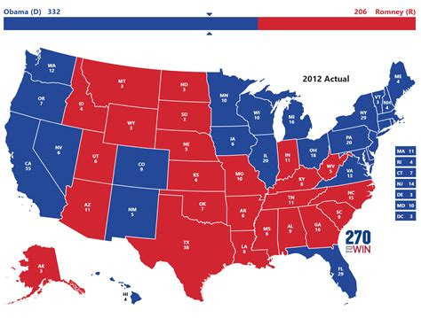 2012 electoral votes map results