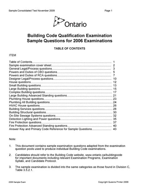 Read Online 2012 Ontario Building Code Sample Exam Question 
