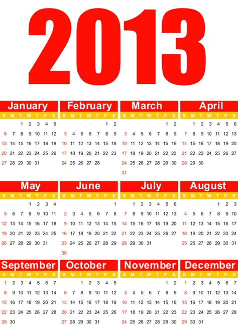 2013 Free Vector Calendar FreeVectors