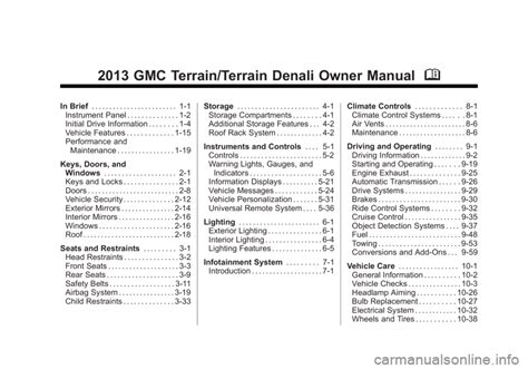 2013 gmc terrain and terrain denali owners manual. - Manual de usuario de spectec amos.