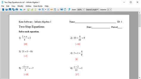 2013 kuta software answers algebra 1. - Manuali di servizio harley davidson v rod.