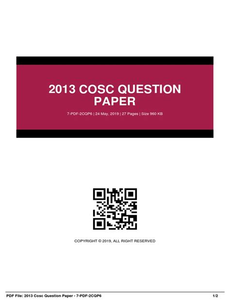 Read Online 2013 Cosc Question Paper 