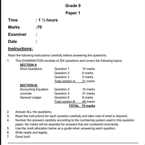 Download 2013 Grade 9 Exam Question Paper 