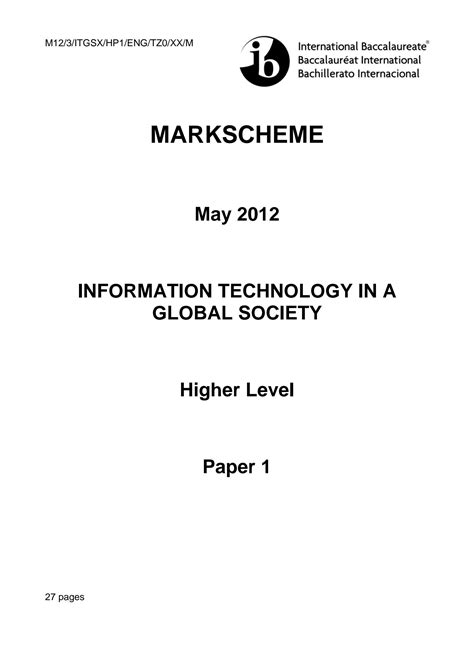 Read 2013 Ib Itgs Hl Paper 1 Markscheme 