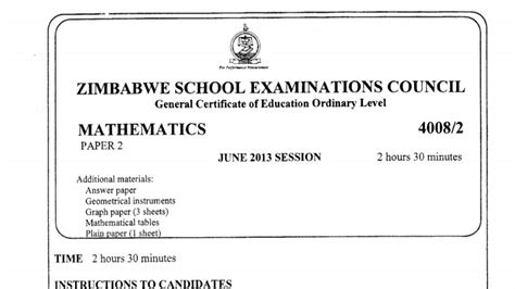 Read Online 2013 Zimsec Question Papers 