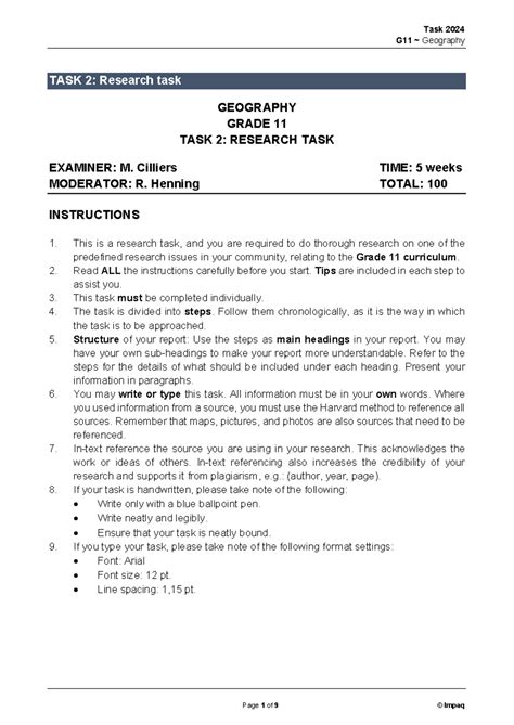2014 Geography Task 2 Research