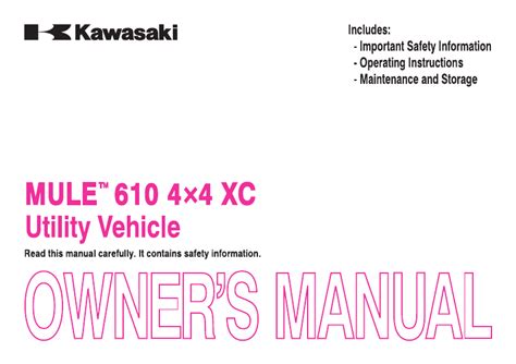 2014 kawasaki mule 610xc owners manual. - Daelim s2 125 manual de taller.