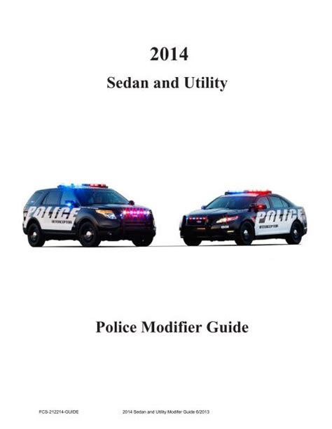 2014 sedan and utility police modifier guide. - Allis chalmers forklift acc 50 manual.