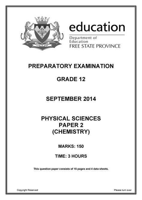 Full Download 2014 Examplar Physical Science P2 Question Paper 