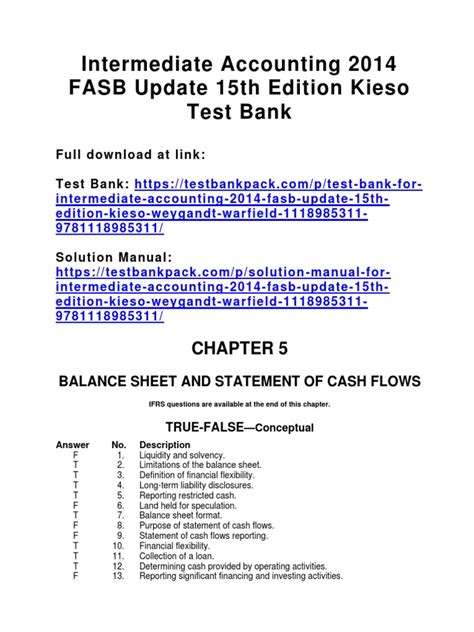 Download 2014 Fasb Update Intermediate Accounting 15Th Edition Instructor Bcs Test Bank 