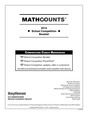 Read 2014 School Competition Booklet Mathcounts 