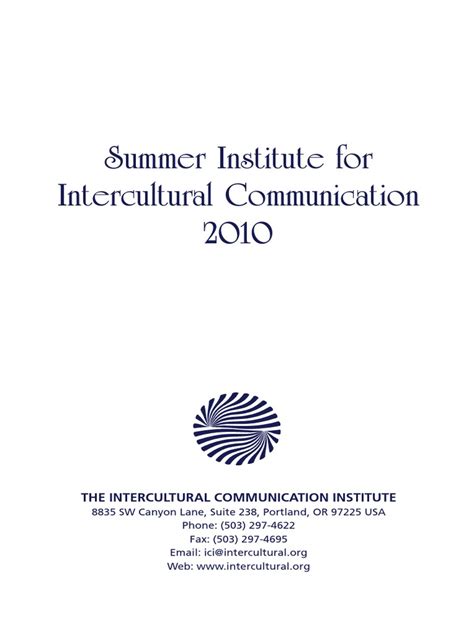 Read Online 2014 Summer Institute For Intercultural Communication Pdf 